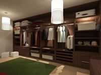 Классическая гардеробная комната из массива с подсветкой Актау